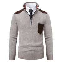 Pullover Men Sweater Thick Polo Shirts Korean Half Zipper Cold Blouse Stand Collar Autumn Winter Outerwear Luxury Cloth