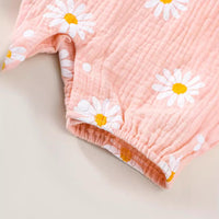 Small Chrysanthemum Printed Double-sided Wrinkle One-piece Shorts Hat Two-piece Set