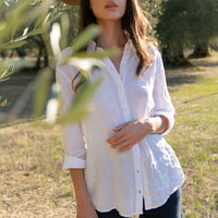 Women's Pure Linen Shirt Niche Casual Cotton And Linen Slim-fit Slimming Cardigan Top