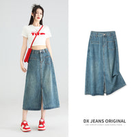 Irregular Denim Slit Skirt Female Pear Shapes