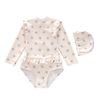 Girls' One-piece Quick-drying Long-sleeved Swimsuit