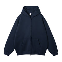 Men's Fleece-lined Thickened Double-headed Zipper Hooded Sweater