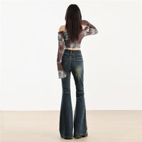 Women's Retro Double-button Skinny Jeans