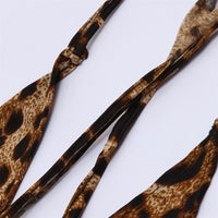 New Ladies Leopard Print Ribbon Sling Nightdress