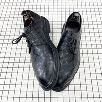 Men's Korean Style Black Leather Shoes  Business Formal Suit