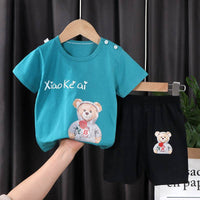 Children's Short-sleeved Shorts Suit T-shirt Cotton Class A Two-piece Set