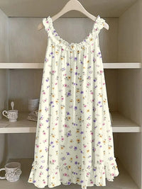 3D Digital Print Pastoral-style Womens Strap Lace Dress