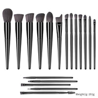 18 Champagne Makeup Brushes Suit High Quality Solid Wood Handle Beauty Tools
