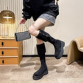 Over-the-knee Folding Long Tube Two-way Wear Boots With Chunky Heels Women's Thick Bottom