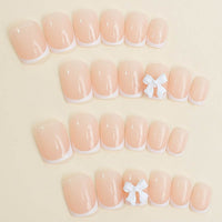 Simple Fashion White Sweet Bow Nail Sticker