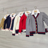 Western Style Slimming Cable-knit Sweater Coat