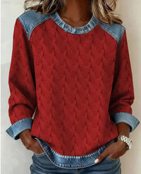Womens Loose-fitting Round-neck Top With A Printed Design