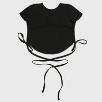 Summer New Yoga Wear Lace-up Winding Back Hollow Sexy Sports Short-sleeved T-shirt