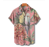 Summer Casual Printed Hawaiian Shirt Men Vacation Seaside