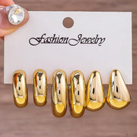 Fashionable Tassel Simple Creative And Personalized C-Shaped Waterdrop Stud Earrings