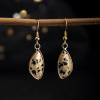 Natural Crystal Drop Earrings With Amethyst And Gold-plated Edges