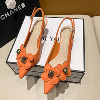 Women's Fashion One-button Heeled Sandals