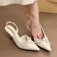 Female Solid Color Casual Bow-tie Toe-closed Sandals