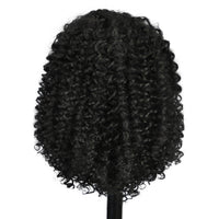 Black Short Curly Front Lace Afro Wig Head Cover