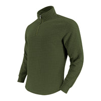 Half Zipper Small Plaid Casual Stand Collar Long Sleeve Sweater