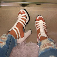 Women's Sandals With A Round Toe And Chunky Heel