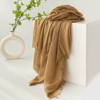 Strict Selection Summer Cotton And Linen Scarf Solid Color Simple Sun Protection