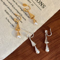 Long Wind Chime Pearl Mosquito Coil Plate Ear Clip