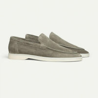 One-pedal Driving Flat Shoes With Frosted Suede