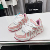Round Colorblock Casual Sneakers Bread Shoes