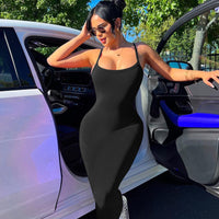 Summer New Slim-fit Draping Ribbed Camisole Dress