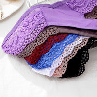Women's Cotton Low V Waist Lace Stitching Underwear