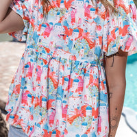 Women's Cute Anti-aging Fashion Contrast Color Stitching Round Neck Short-sleeved Shirt