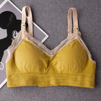 Pregnant Women's Wireless Lace Plus Size Front Buckle Nursing Bra