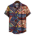 African Ethnic Style Dark Flower Series Plus Size Linen Top