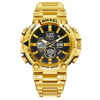 Men's Luminous Timing Stainless Steel Alloy Double Display Electronic Watch
