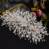 Rhinestone Leaf Handmade Headband Bridal Wedding Headdress