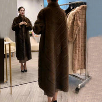 Fur Coat Women's Winter Large V High-end Elegant Mid-length Warm Show