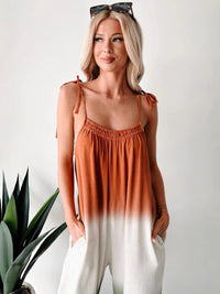 Minimalist Design Figure-flattering High-waist Suspender Jumpsuit