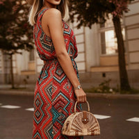 Neck-hanging Sleeveless Waist-cinching Figure-flattering Dress For Women