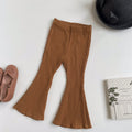 Spring And Summer New Girls' Cotton Sunken Stripe Elastic Band Fashion Retro Horn All-matching Pants