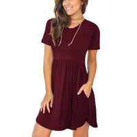 Women's Casual Crew-Neck Printed Pullover Short Sleeve