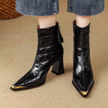 New Autumnwinter Pointed-toe Ankle Boots Featuring  Slender Stiletto Heel And A Back Zipper