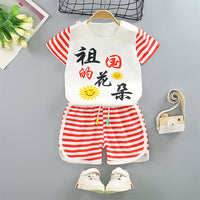 Hildren's Short-sleeved Suit Summer Cotton T-shirt
