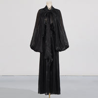 Designer Batwing Sleeve Lace-Up Dress For Women
