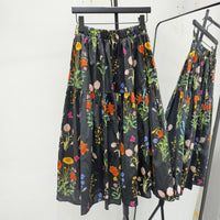 Mid-Length High-Waisted Youthful All-Match A-Line Floral Skirt