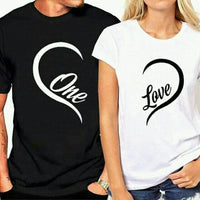 One Love Half Heart Couple Short Sleeve T-shirt