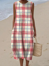 Sleeveless Casual Printed Temperament Long Skirt