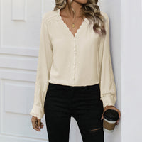 Women's Wear Long Sleeve Red Shirt