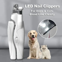 Pet Nail Clippers With Light For Dogs And Cats - Rechargeable, Easy And Safe Trimming With Precision Blades And LED Light