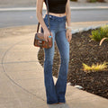Women's Jeans Button Solid Color Slim Fit